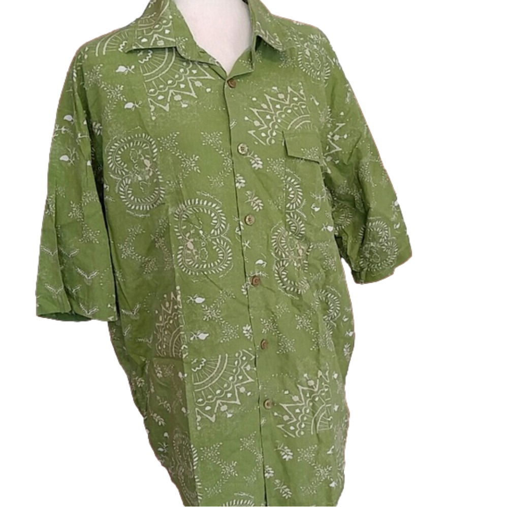 Le Jean Dr Marithe Cotton Green Button Shirt L